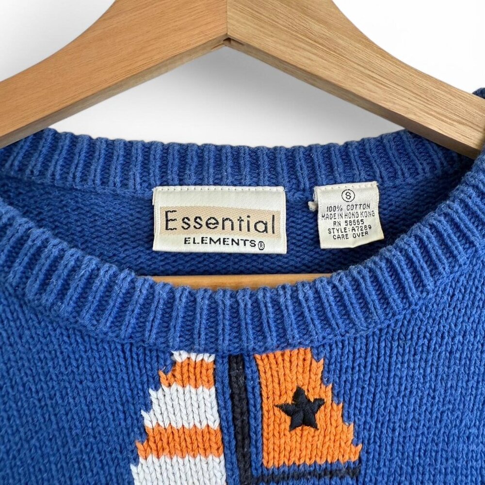 Essential Elements Nautical Ocean Blue Crew Neck … - image 2